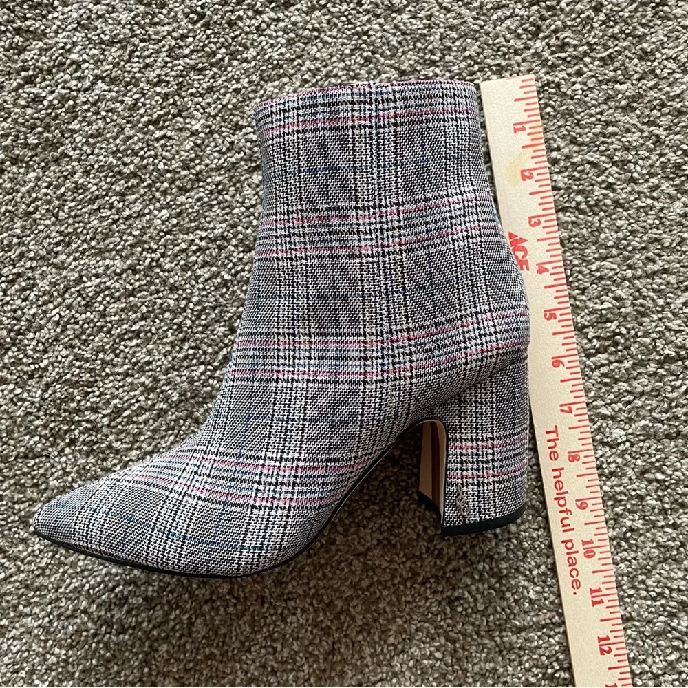 Sam Edelman Gray Plaid Hilty Booties w/ Pointed Toe - Size 8.5 - Picture 4 of 4